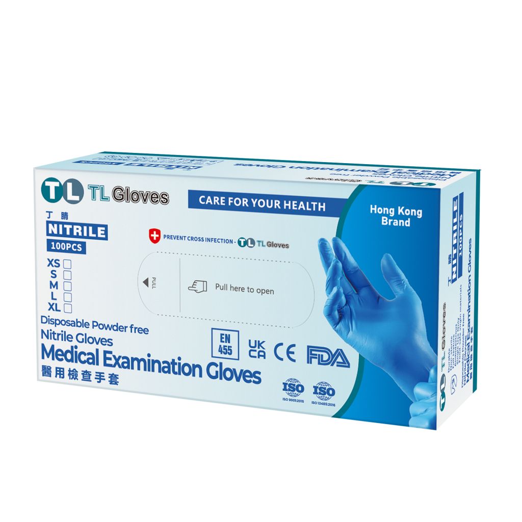 TL GLOVES - 一次性醫用無粉手套 [丁腈] - 100隻/盒