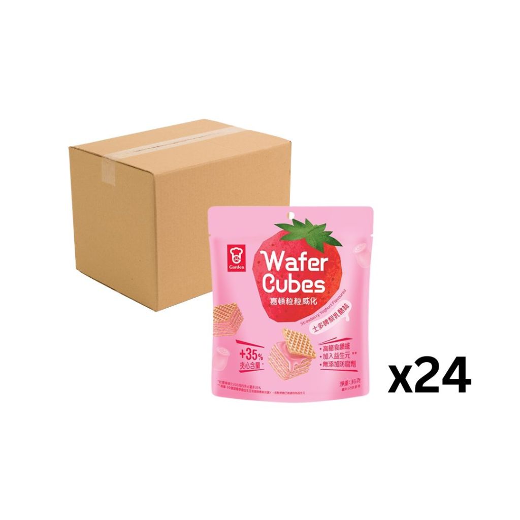 嘉頓士多啤梨乳酪味粒粒威化 36g - 原箱24包