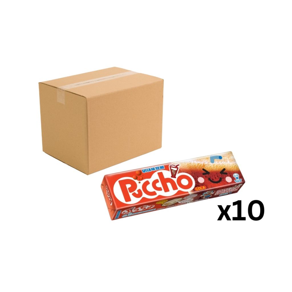 UHA 味覺糖 Puccho 條裝果粒軟糖-可樂 50g-原箱10條