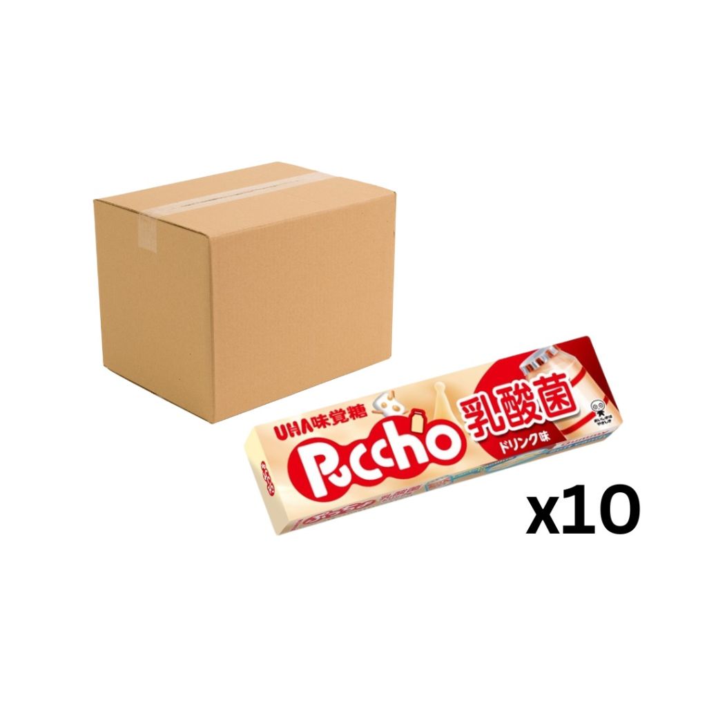UHA 味覺糖 Puccho 條裝果粒軟糖-乳酸菌味50g-原箱10條