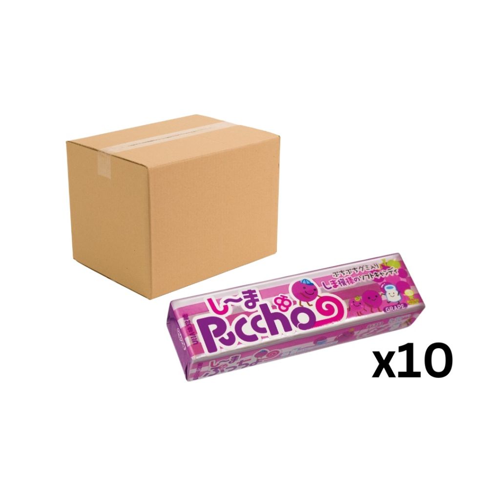 UHA 味覺糖 Puccho 條裝果粒軟糖-提子味50g-原箱10條