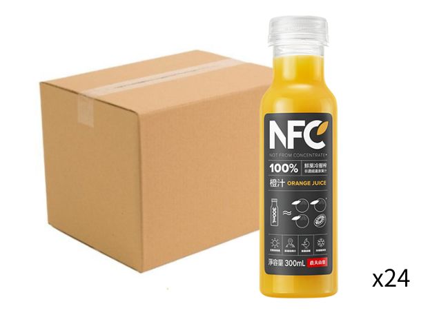 農夫山泉100% NFC 鮮果榨芒果混合汁 300ml-原箱24支