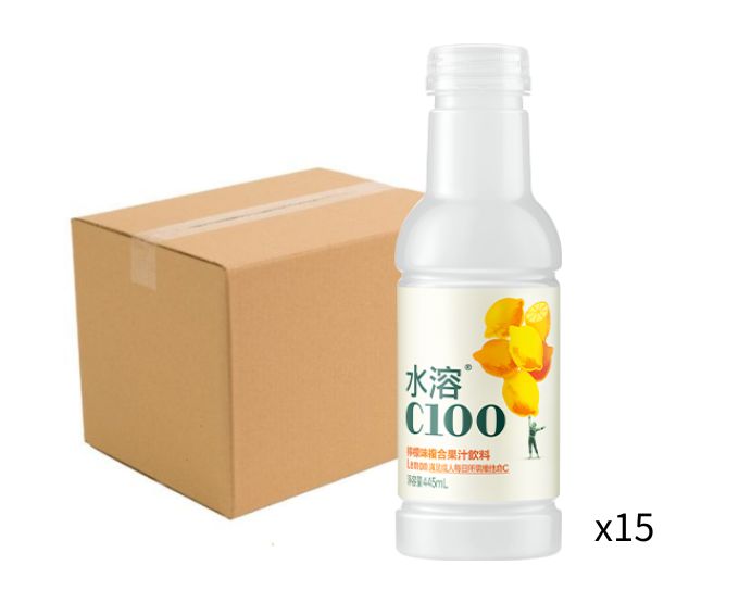 水溶C100 檸檬 445ml-原箱15支