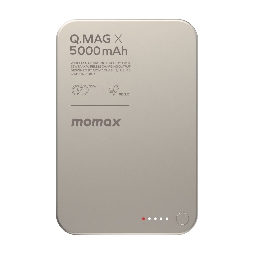 Momax Q.Mag X 5000mAh 超薄磁吸流動電源-鈦
